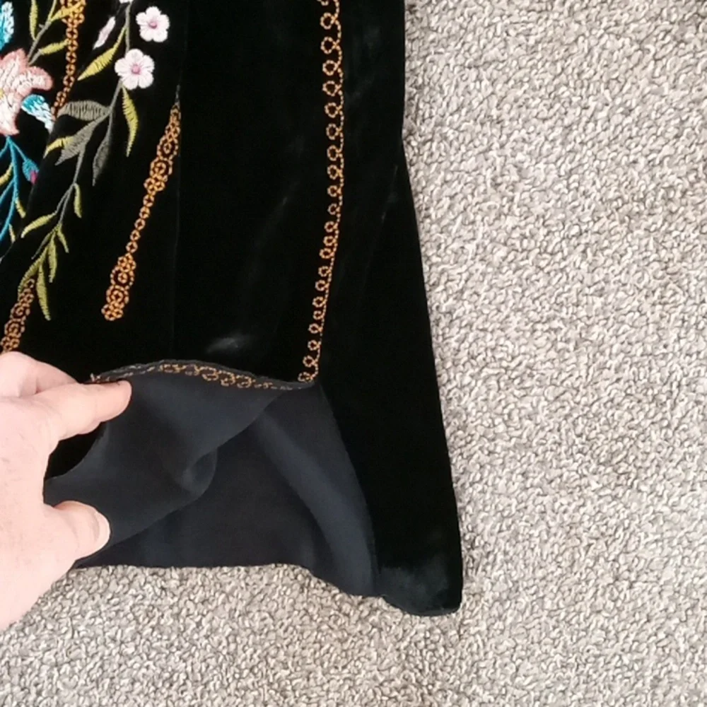 Johnny Was Esther Velvet Flare Sleeve  Peasant Blouse - Picture 8 of 11